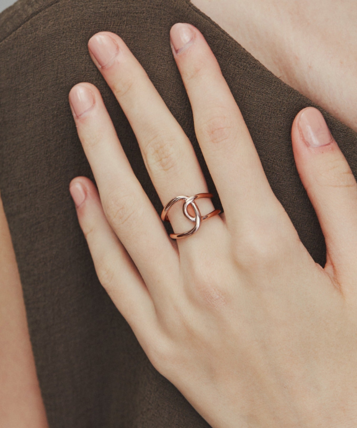 ciite' シーテ リング 【 金属アレルギー対応 】 ビッグクロスリング サージカルステンレス ピングゴールド