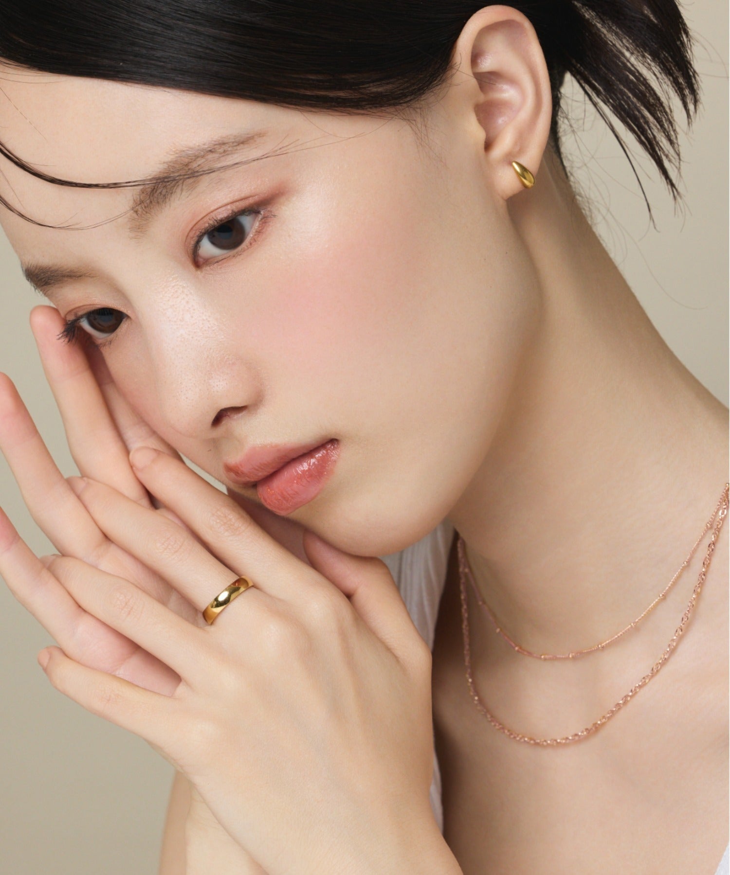 ciite' シーテ ネックレス 【 金属アレルギー対応 】 2連チェーンネックレス サージカルステンレス