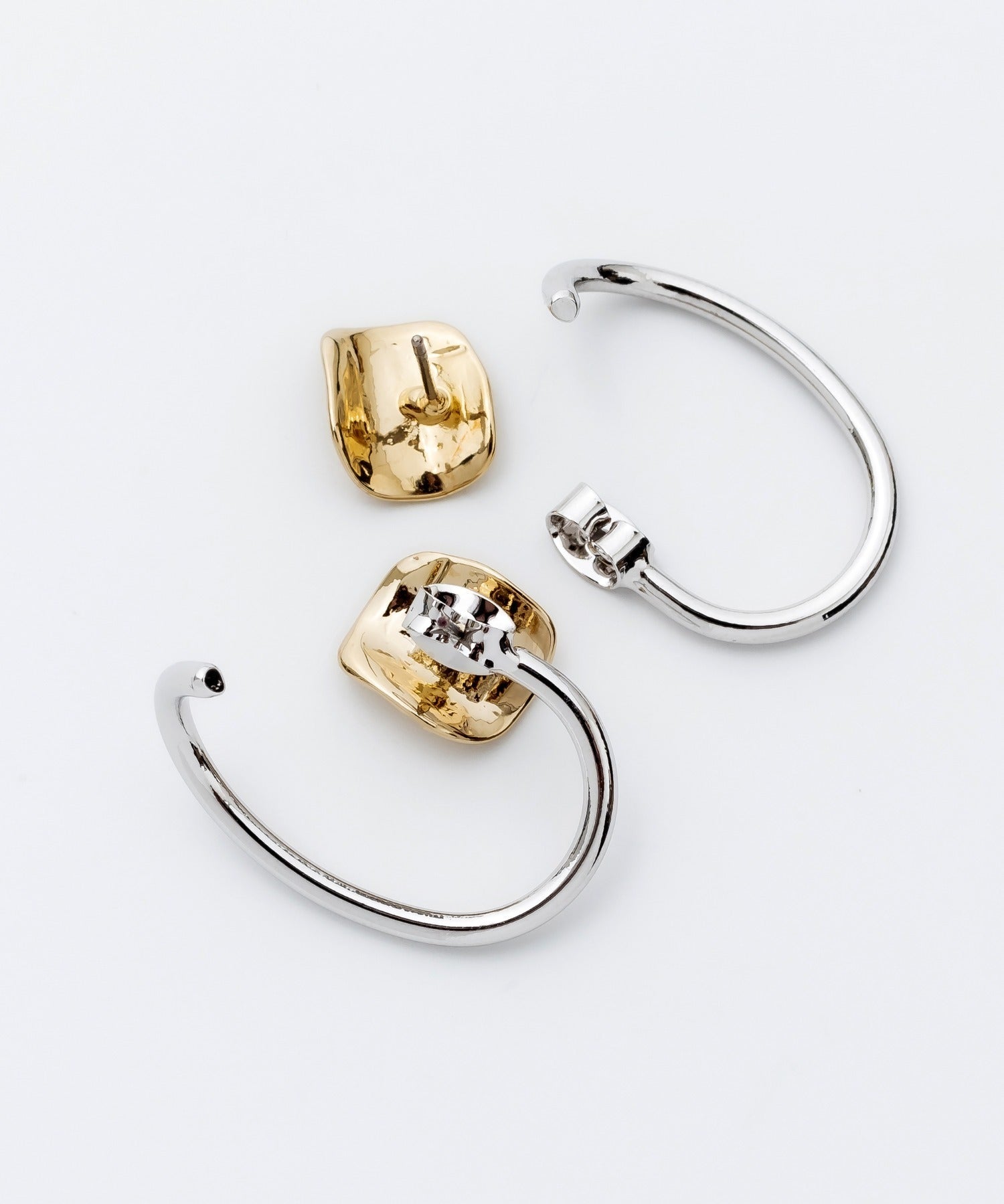 ciite' シーテ ピアス(両耳用) ミックスカラー立体ピアス / イヤーカフ風 (両耳用)
