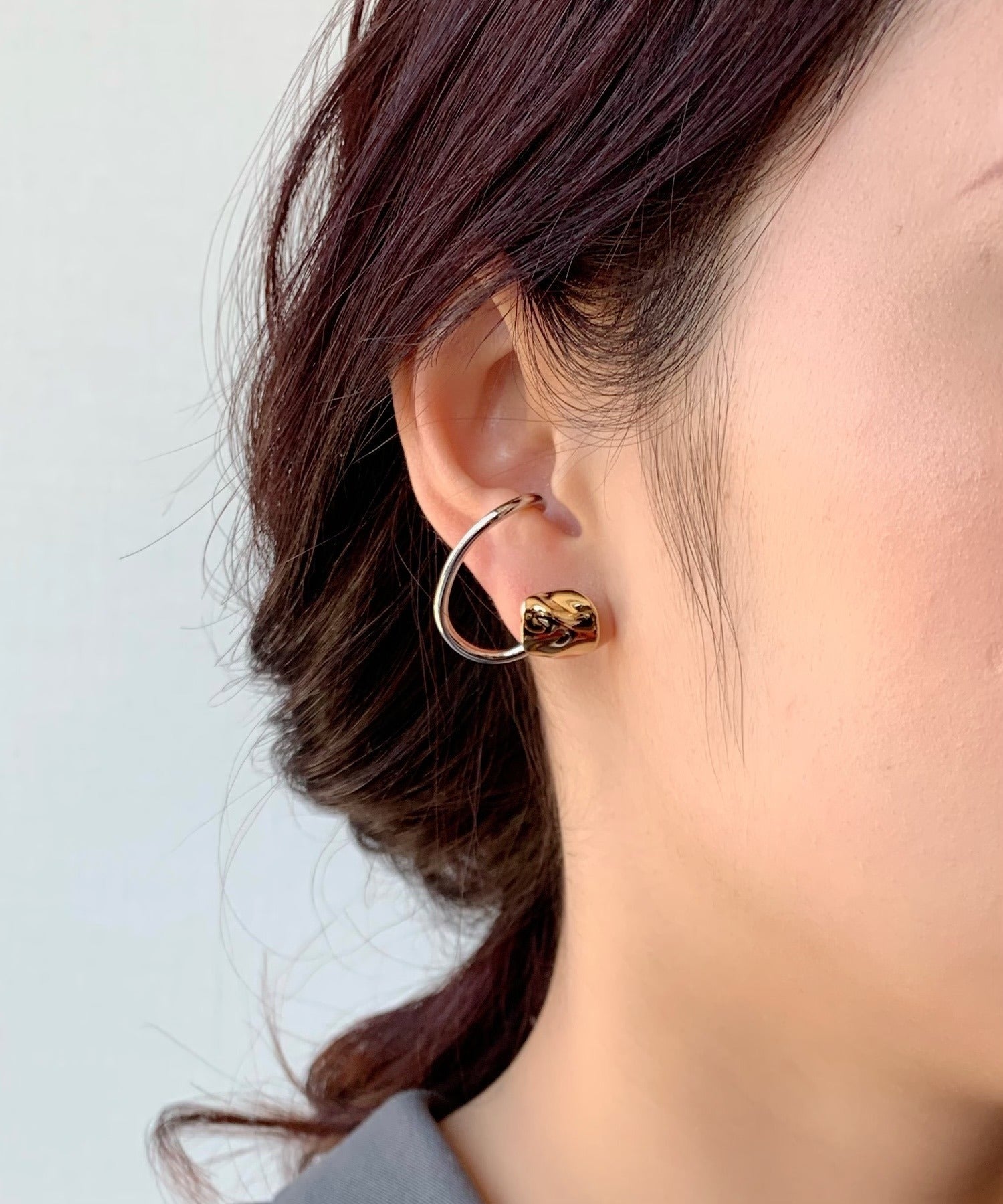 ciite' シーテ ピアス(両耳用) ミックスカラー立体ピアス / イヤーカフ風 (両耳用)