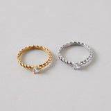ciite' シーテ リング 【 金属アレルギー対応 】 ツイストビジューリング サージカルステンレス