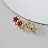 ciite' シーテ ピアス(両耳用) 【 金属アレルギー対応 】 フラワービジュー フープピアス サージカルステンレス (両耳用)
