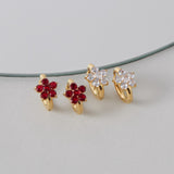 ciite' シーテ ピアス(両耳用) 【 金属アレルギー対応 】 フラワービジュー フープピアス サージカルステンレス (両耳用)