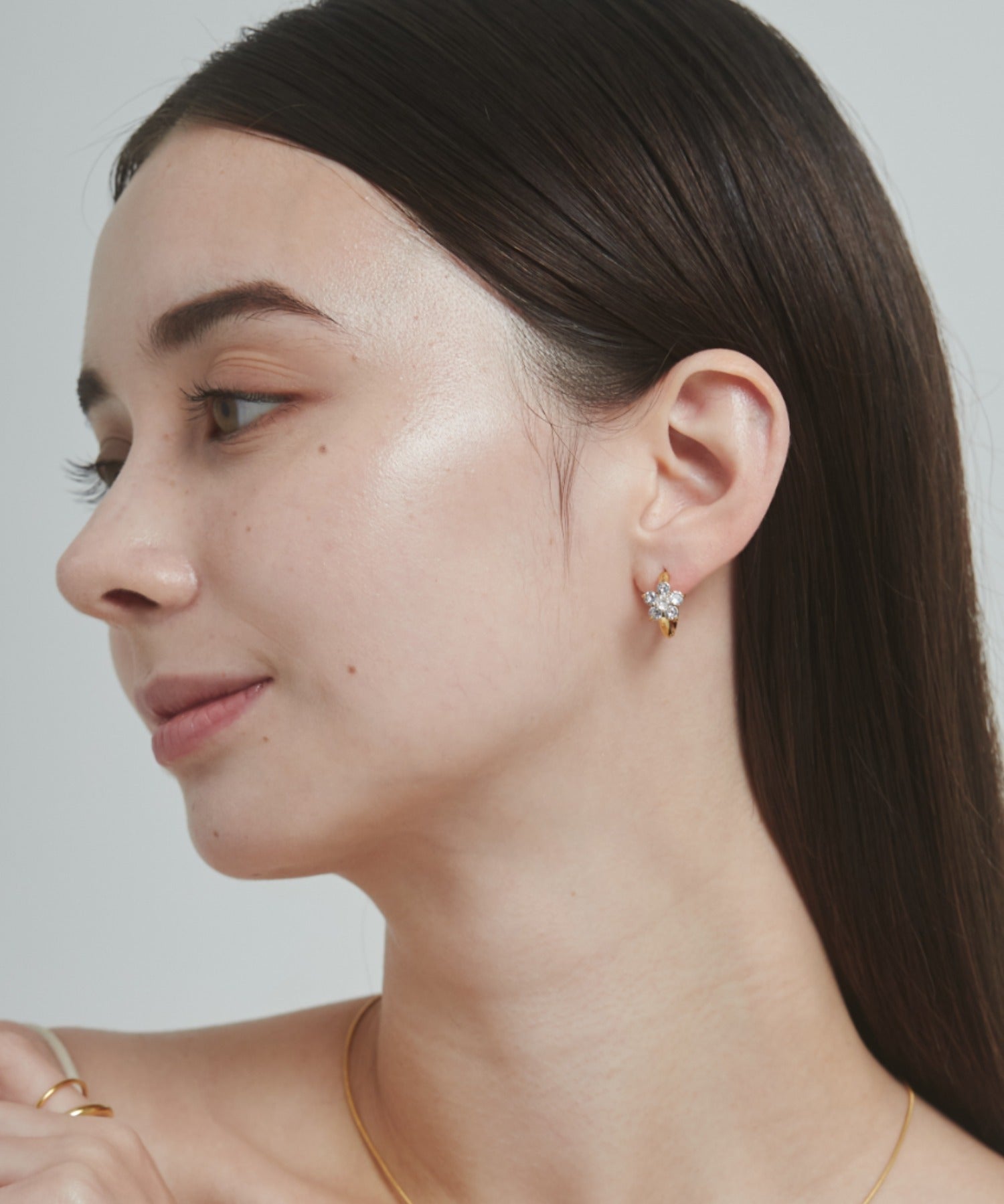 ciite' シーテ ピアス(両耳用) 【 金属アレルギー対応 】 フラワービジュー フープピアス サージカルステンレス (両耳用)