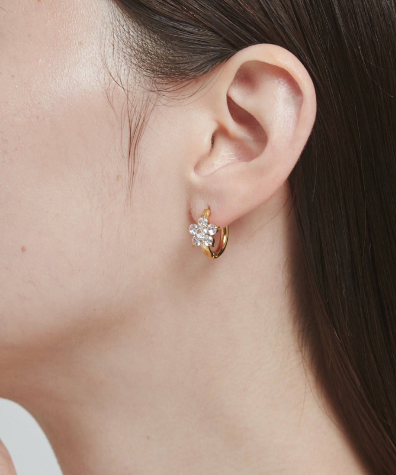ciite' シーテ ピアス(両耳用) 【 金属アレルギー対応 】 フラワービジュー フープピアス サージカルステンレス (両耳用)