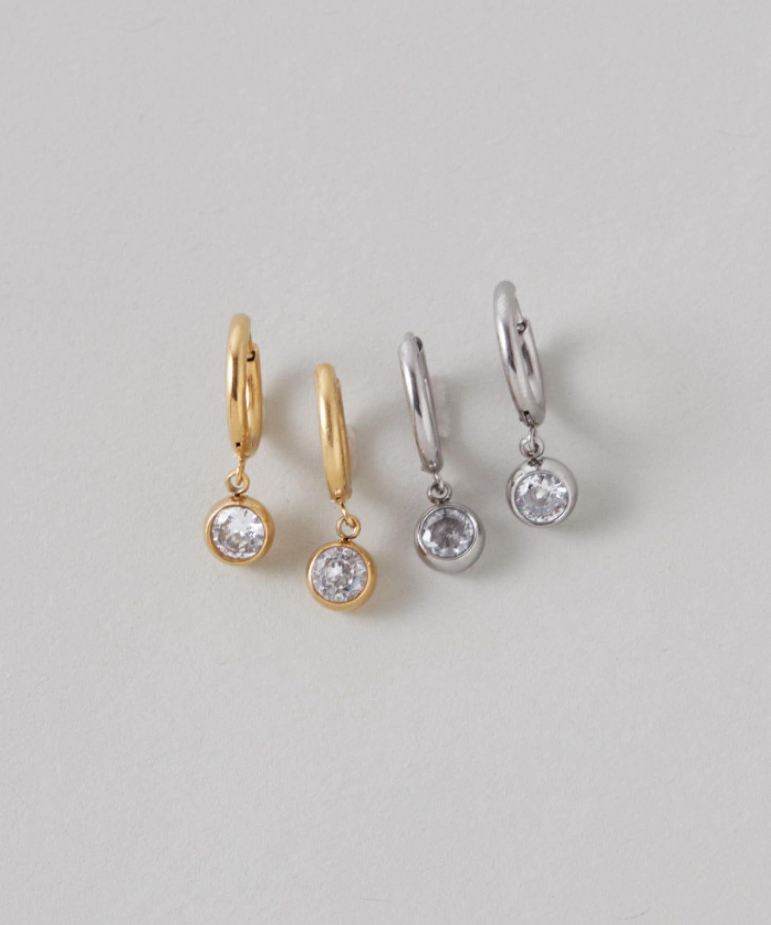 ciite' シーテ ピアス(両耳用) 【 金属アレルギー対応 】 ビジューフープピアス サージカルステンレス (両耳用)