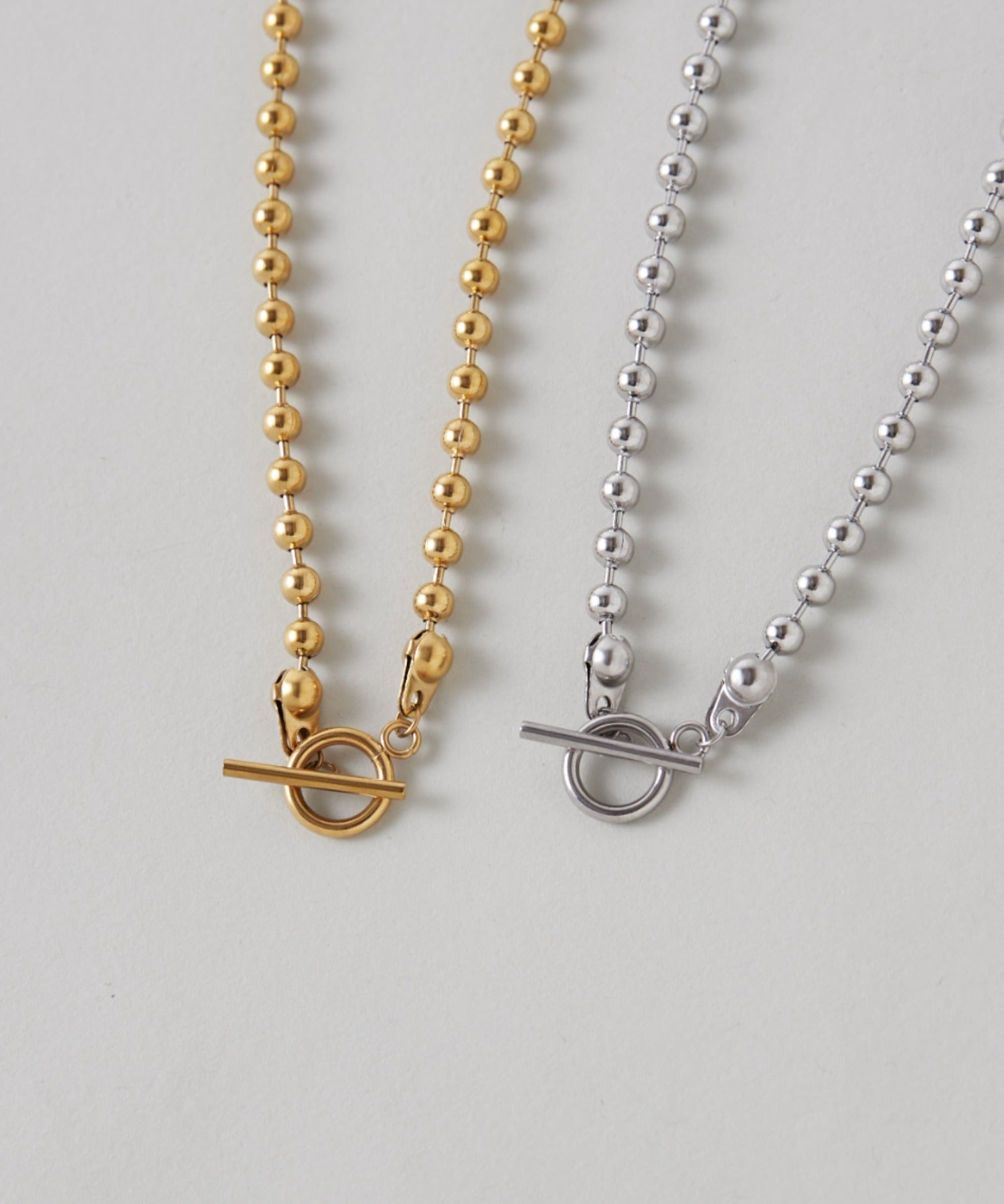 ciite' シーテ ネックレス 【 金属アレルギー対応 】2way マンテルデザイン ボールチェーンネックレス サージカルステンレス