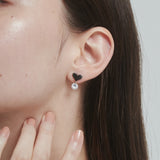 ciite' シーテ ピアス(両耳用) 【 金属アレルギー対応 】 ハートビジューピアス サージカルステンレス (両耳用)