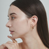 ciite' シーテ ピアス(両耳用) 【 金属アレルギー対応 】 ツインビジュー フープピアス サージカルステンレス (両耳用)