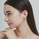 ciite' シーテ ピアス(両耳用) 【 金属アレルギー対応 】 ツインビジュー フープピアス サージカルステンレス (両耳用)