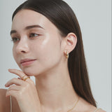 ciite' シーテ ピアス(両耳用) 【 金属アレルギー対応 】 ツインビジュー フープピアス サージカルステンレス (両耳用)