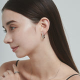 ciite' シーテ ピアス(両耳用) 【 金属アレルギー対応 】 ツインビジュー フープピアス サージカルステンレス (両耳用)