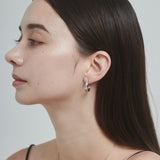 ciite' シーテ ピアス(両耳用) 【 金属アレルギー対応 】 ツインビジュー フープピアス サージカルステンレス (両耳用)