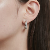 ciite' シーテ ピアス(両耳用) 【 金属アレルギー対応 】 ツインビジュー フープピアス サージカルステンレス (両耳用)