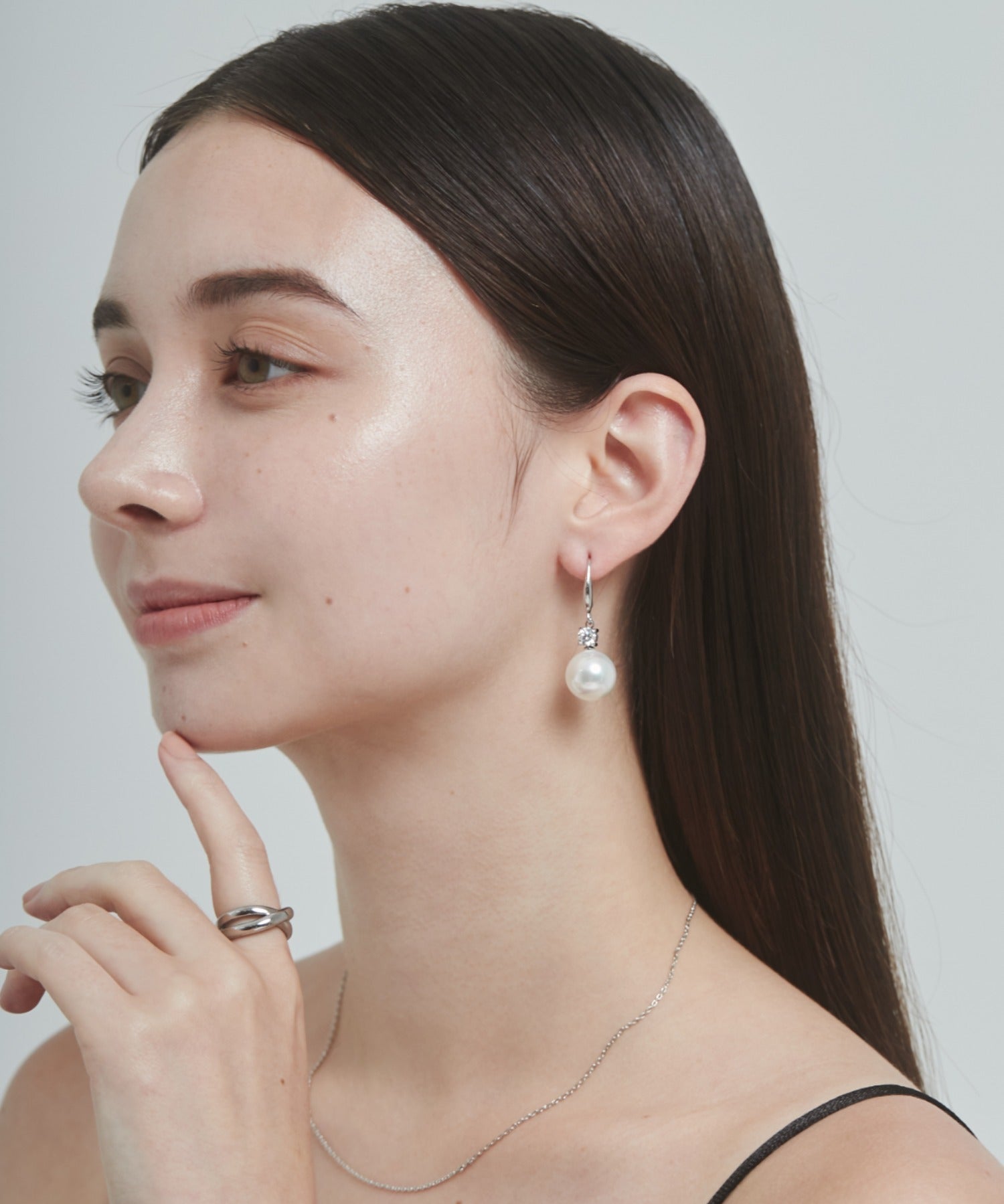 ciite' シーテ ピアス(両耳用) 【 金属アレルギー対応 】 パールビジュー フックピアス サージカルステンレス