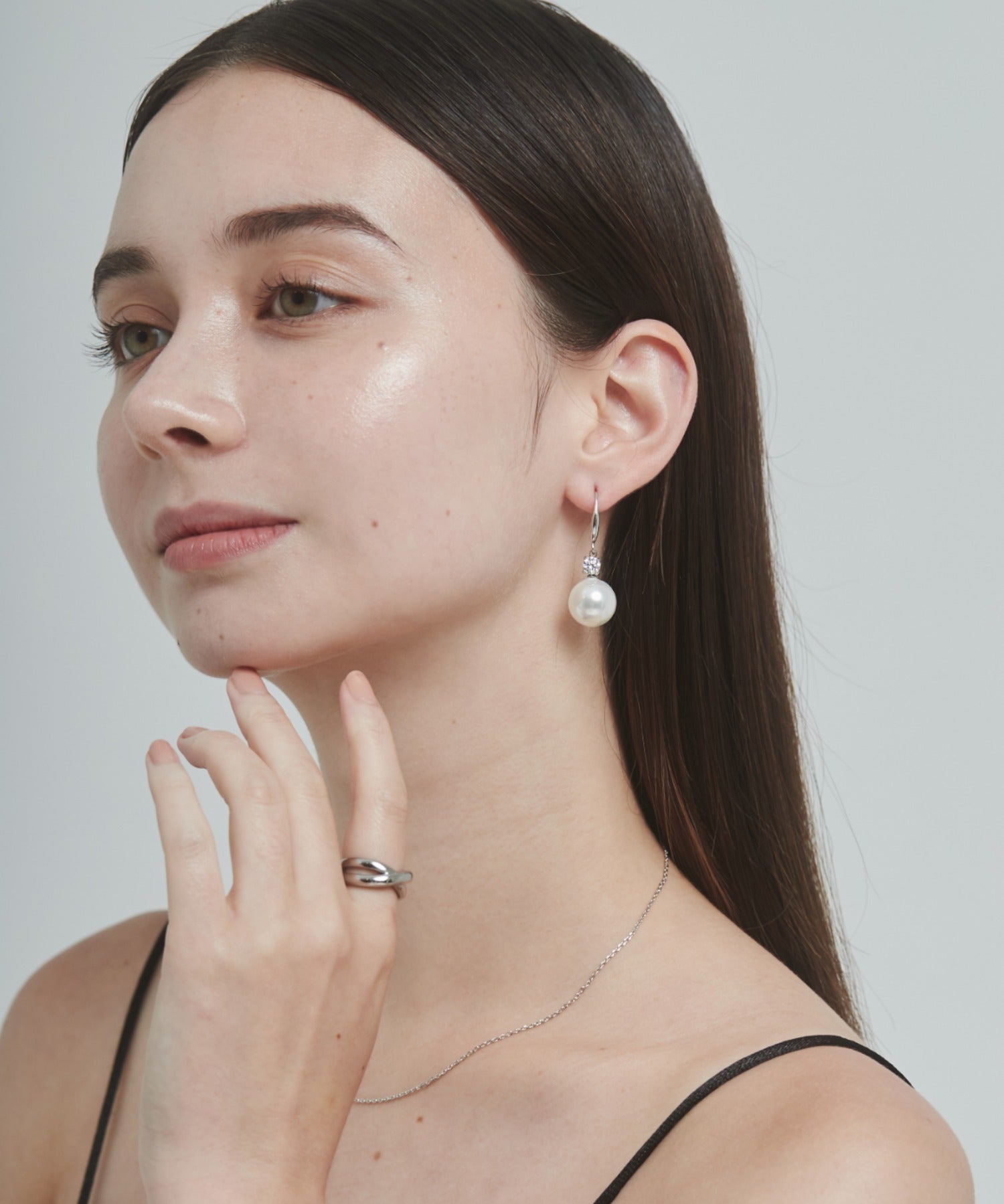 ciite' シーテ ピアス(両耳用) 【 金属アレルギー対応 】 パールビジュー フックピアス サージカルステンレス