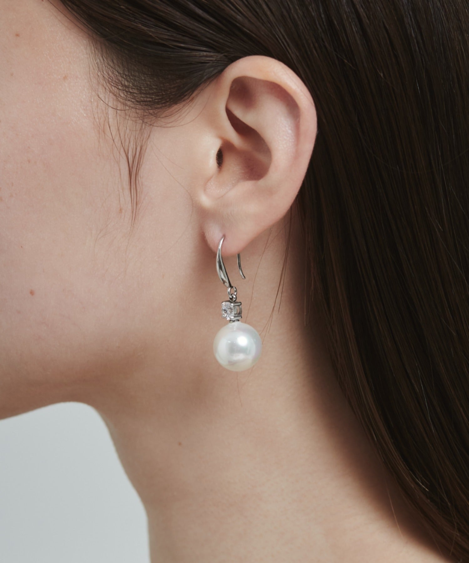 ciite' シーテ ピアス(両耳用) 【 金属アレルギー対応 】 パールビジュー フックピアス サージカルステンレス