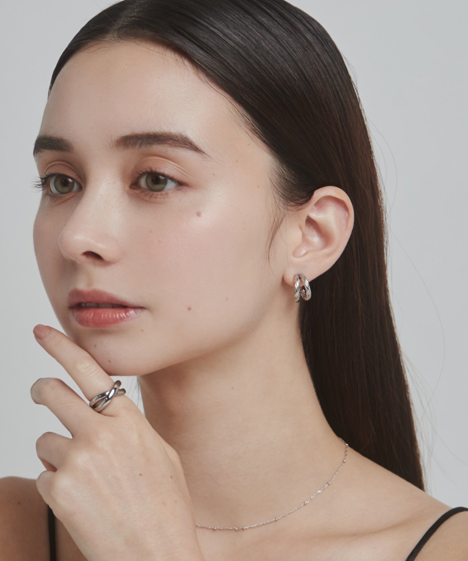 ciite' シーテ ピアス(両耳用) 【 金属アレルギー対応 】 ダブルライン ツイストフープピアス サージカルステンレス (両耳用)