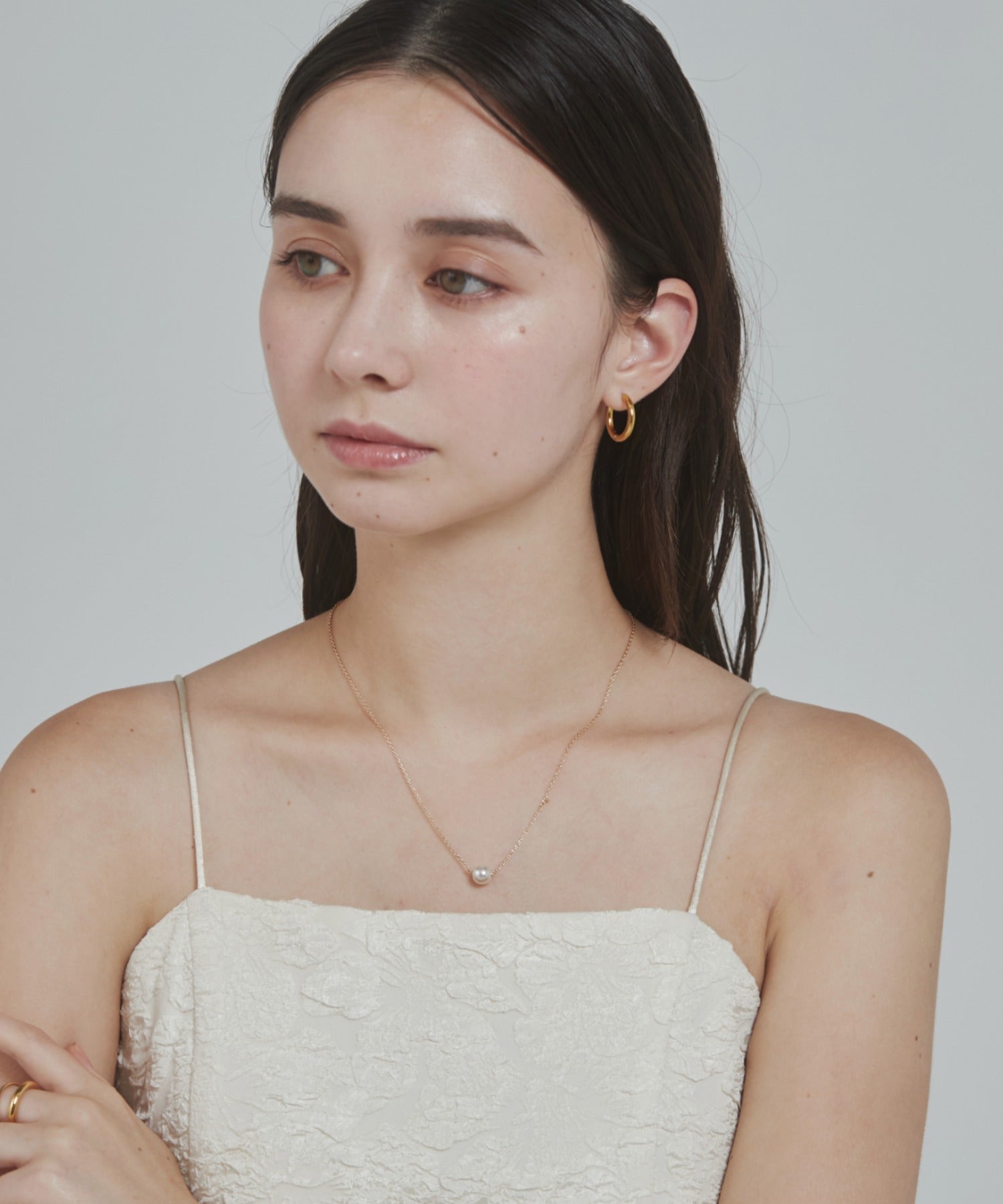 ciite' シーテ ネックレス シンプルナローネックレス & パールネックレス2個セット