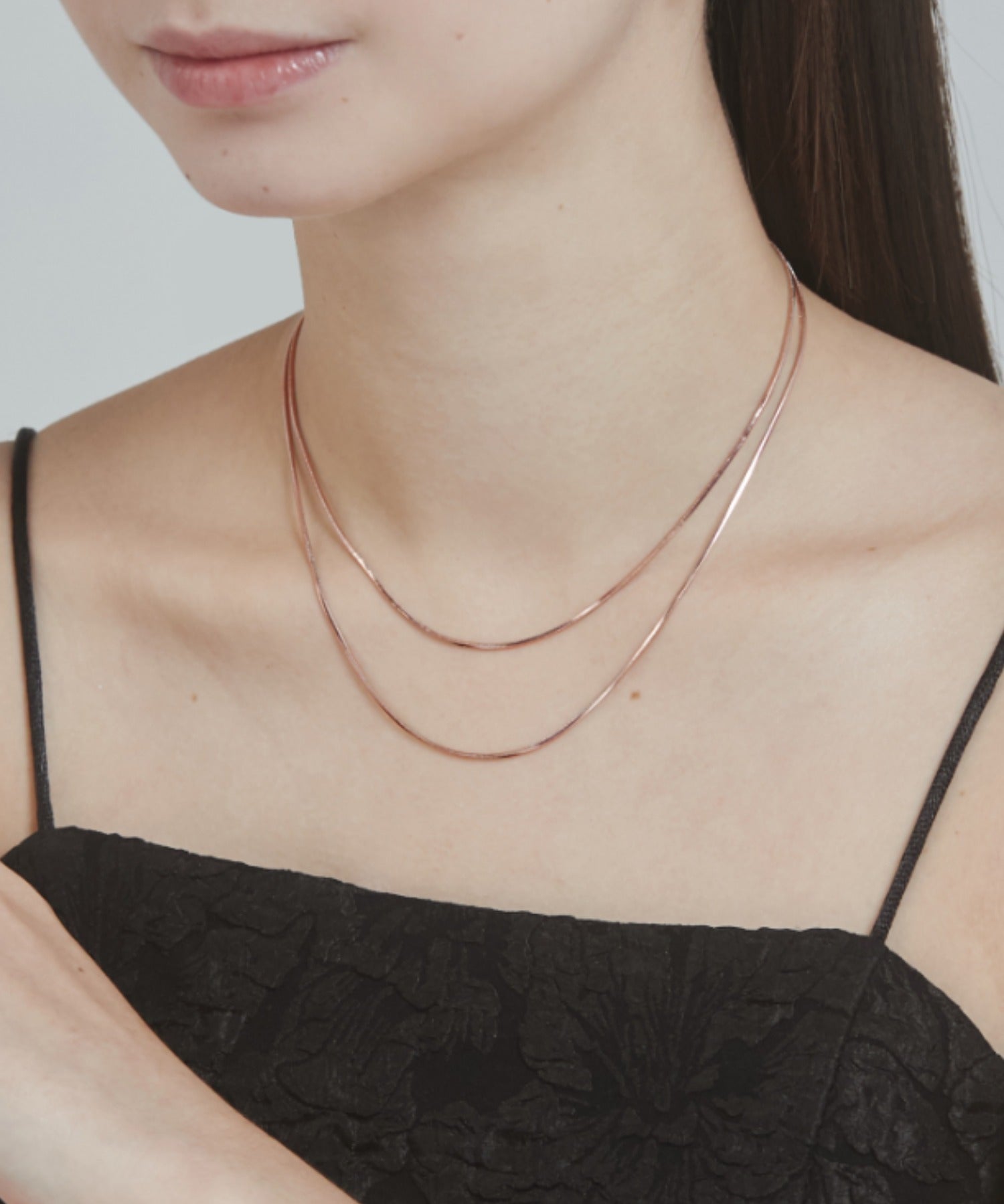 ciite' シーテ ネックレス 【 金属アレルギー対応 】simple double snake necklace / シンプル2連スネークネックレス サージカルステンレス