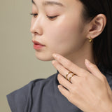 ciite' シーテ ピアス(両耳用) 【 金属アレルギー対応 】 ドロップフープピアス サージカルステンレス (両耳用)