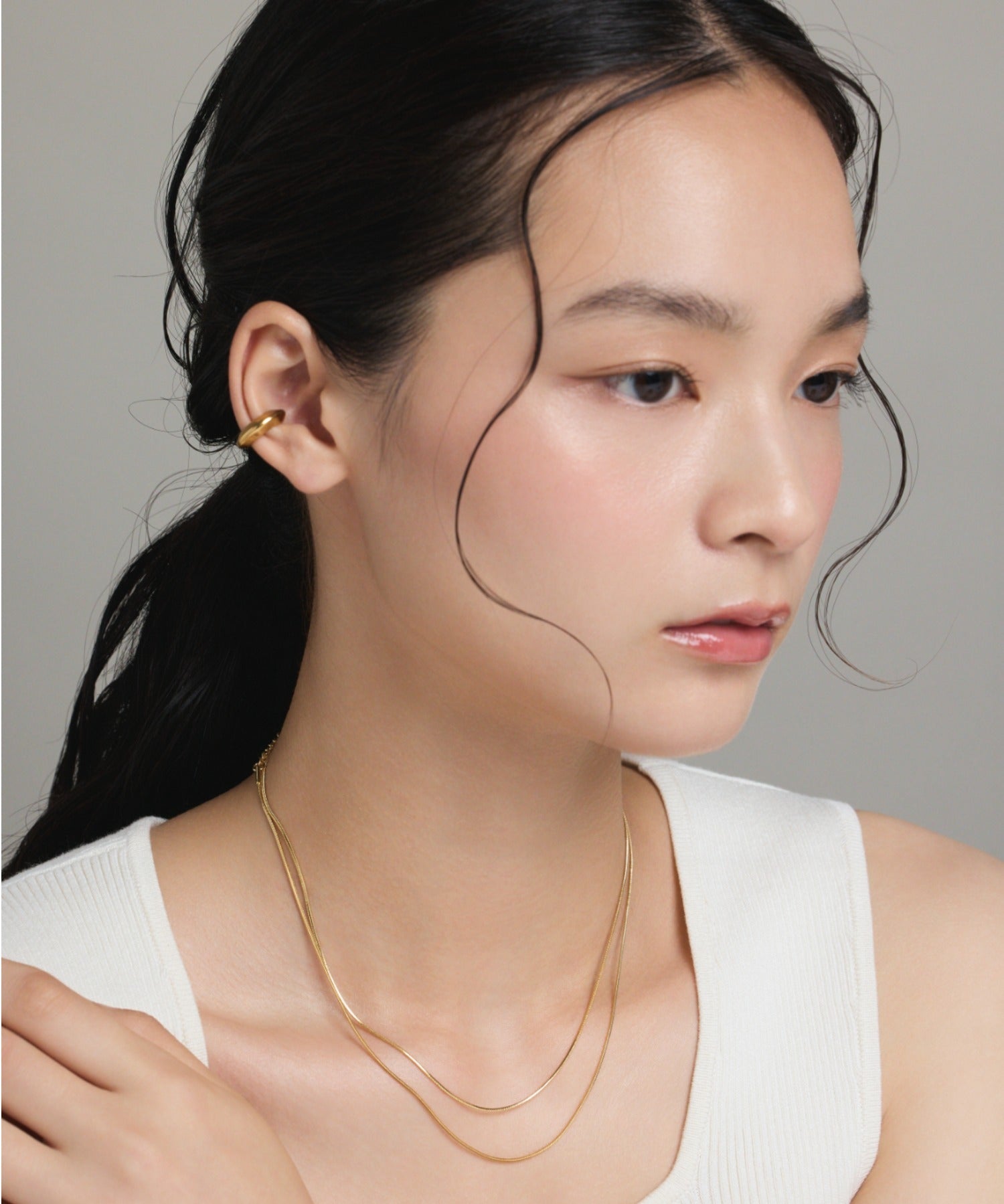 ciite' シーテ ネックレス 【 金属アレルギー対応 】 1mm スネークネックレス 2個セット サージカルステンレス 36~41cm, 39~44cm