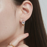 ciite' シーテ ピアス(両耳用) 【 金属アレルギー対応 】 フラワービジュー フープピアス サージカルステンレス (両耳用) パープル FREE