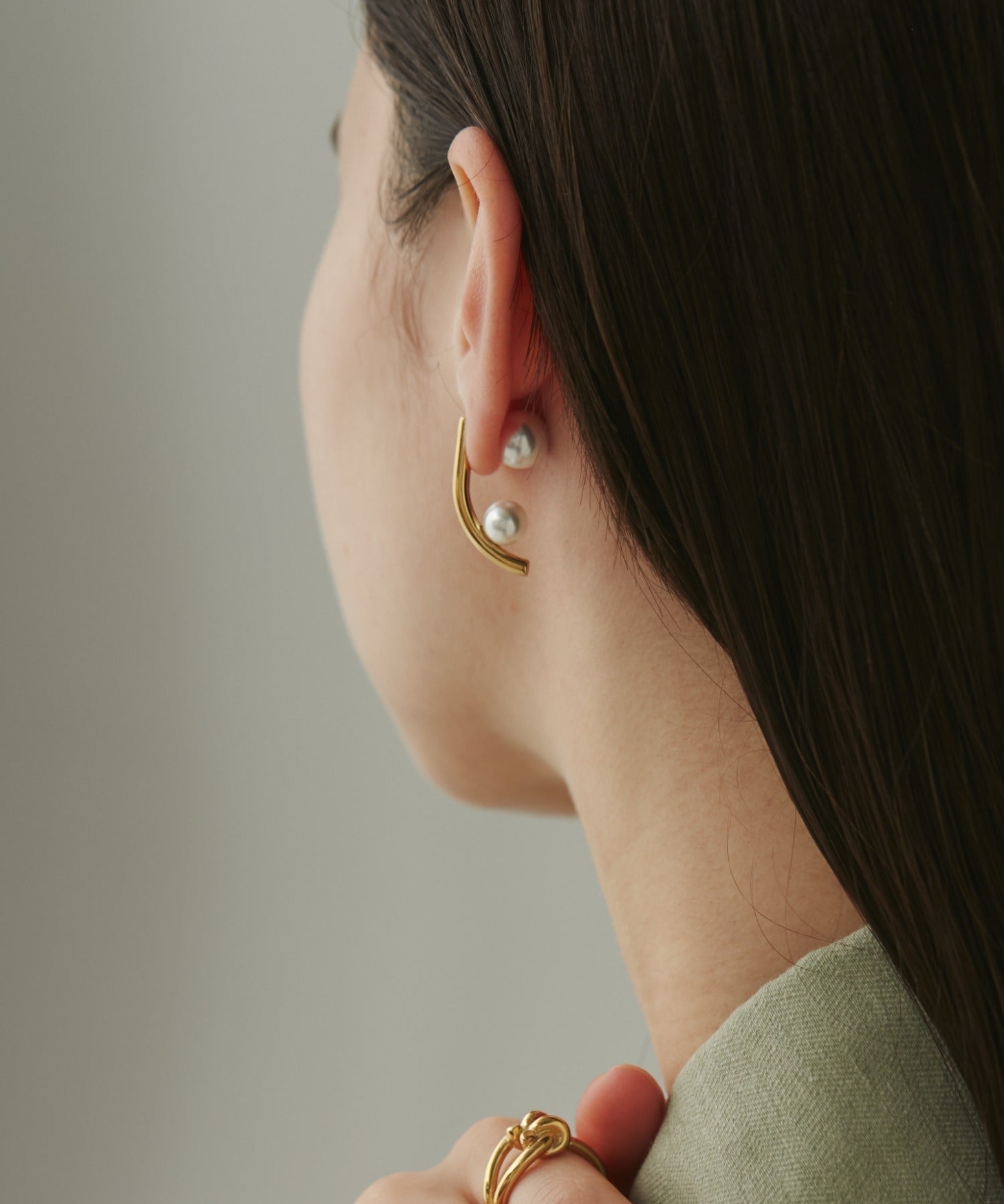 ciite' シーテ ピアス(両耳用) 【 金属アレルギー対応 】パールキャッチ デザインピアス サージカルステンレス