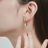 ciite' シーテ ピアス(両耳用) 【 金属アレルギー対応 】 ビジューフープピアス サージカルステンレス (両耳用) ゴールド FREE