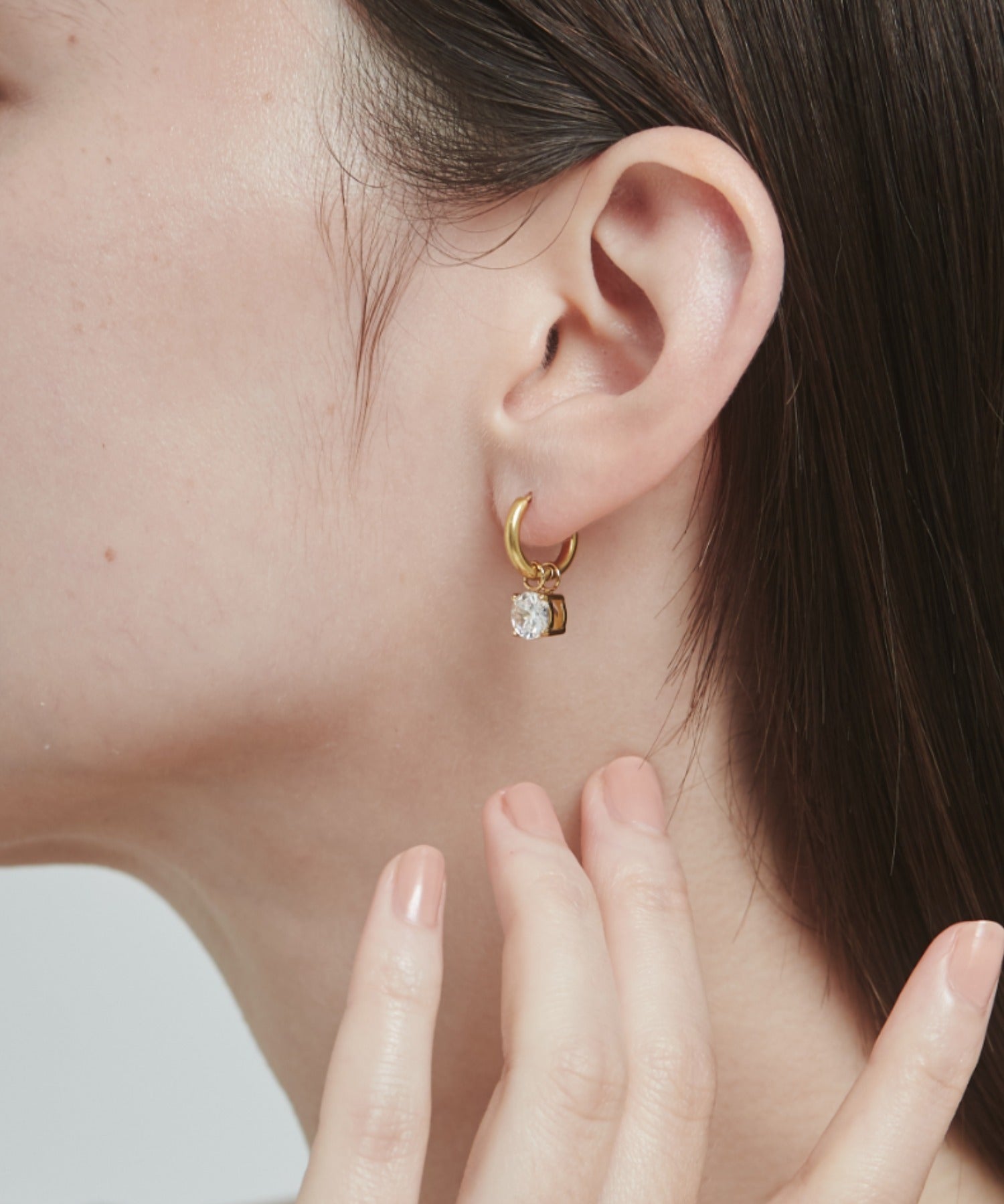 ciite' シーテ ピアス(両耳用) 【 金属アレルギー対応 】 ビジューフープピアス サージカルステンレス (両耳用) ゴールド FREE