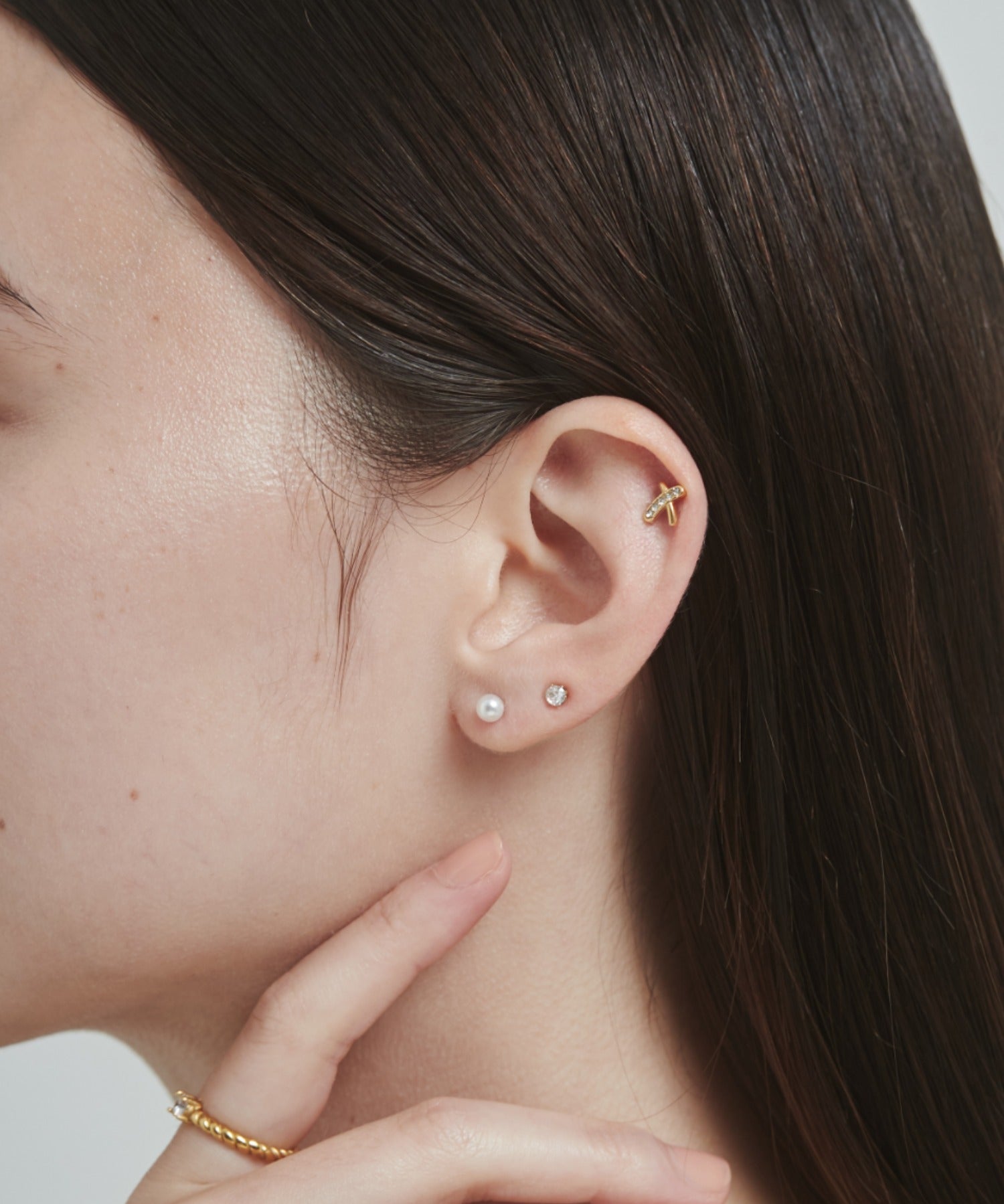ciite' シーテ ピアス(両耳用) 【 金属アレルギー対応 】 3set pierce / ピアス3セット サージカルステンレス (両耳用) ゴールド FREE