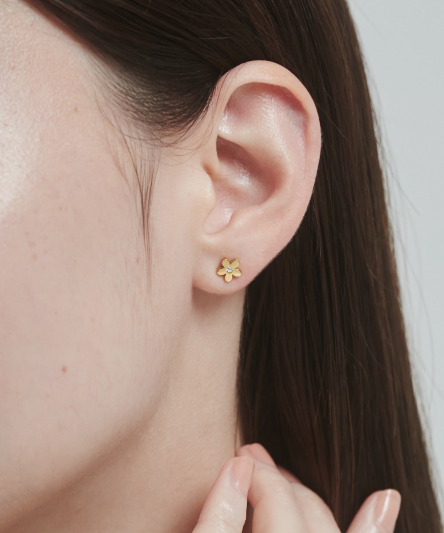 ciite' シーテ ピアス(両耳用) 【 金属アレルギー対応 】 フラワービジューピアス サージカルステンレス (両耳用) ゴールド FREE