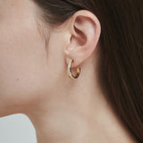 ciite' シーテ ピアス(両耳用) 【 金属アレルギー対応 】 ツインビジュー フープピアス サージカルステンレス (両耳用) ゴールド FREE