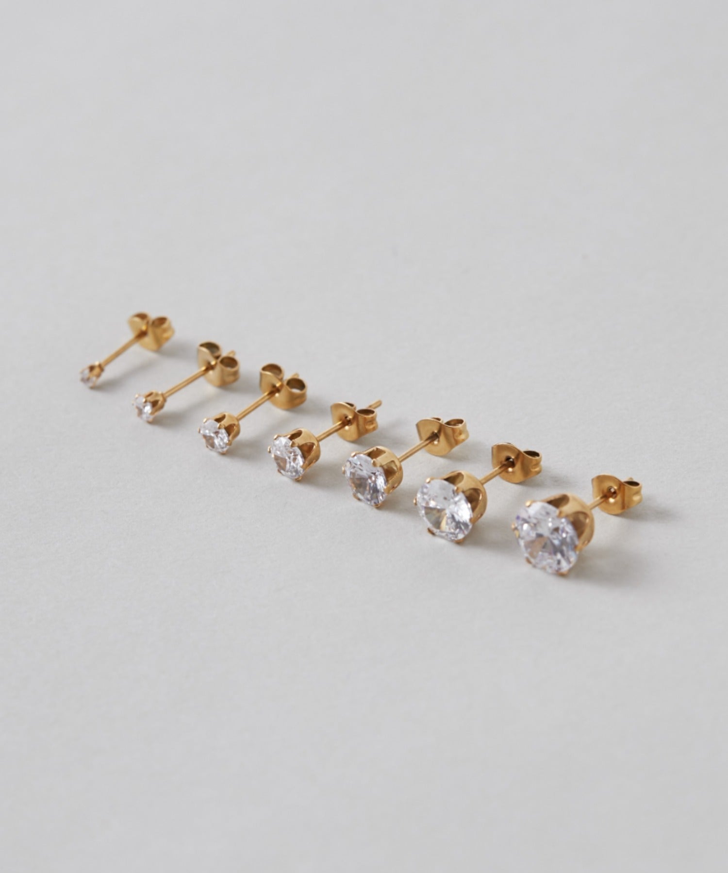 ciite' シーテ ピアス(両耳用) 【 金属アレルギー対応 】 7サイズ ビジューピアス サージカルステンレス (両耳用) ゴールド