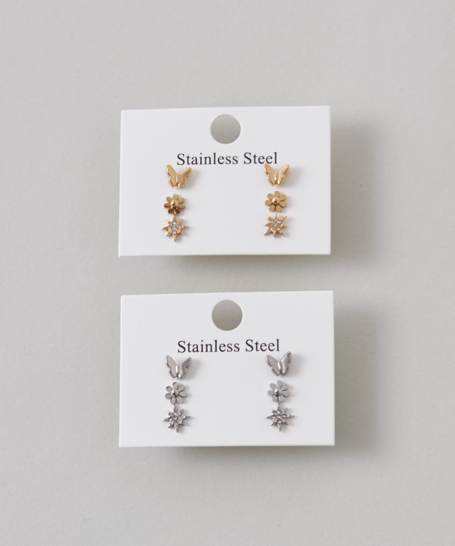 ciite' シーテ ピアス(両耳用) 【 金属アレルギー対応 】 3set pierce / ピアス3セット サージカルステンレス (両耳用) ゴールド FREE