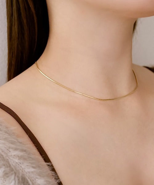 ciite' シーテ ネックレス 【 金属アレルギー対応 】simple snake necklace / シンプルスネークネックレス 1mm サージカルステンレス ゴールド FREE