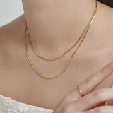 ciite' シーテ ネックレス 【 金属アレルギー対応 】simple double snake necklace / シンプル2連スネークネックレス サージカルステンレス ゴールド FREE