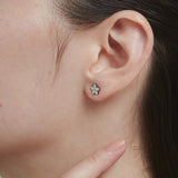 ciite' シーテ ピアス(両耳用) 【 金属アレルギー対応 】 フラワービジューピアス サージカルステンレス (両耳用) シルバー FREE