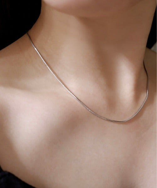 ciite' シーテ ネックレス 【 金属アレルギー対応 】simple snake necklace / シンプルスネークネックレス 1mm サージカルステンレス シルバー FREE