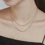 ciite' シーテ ネックレス 【 金属アレルギー対応 】simple double snake necklace / シンプル2連スネークネックレス サージカルステンレス シルバー FREE