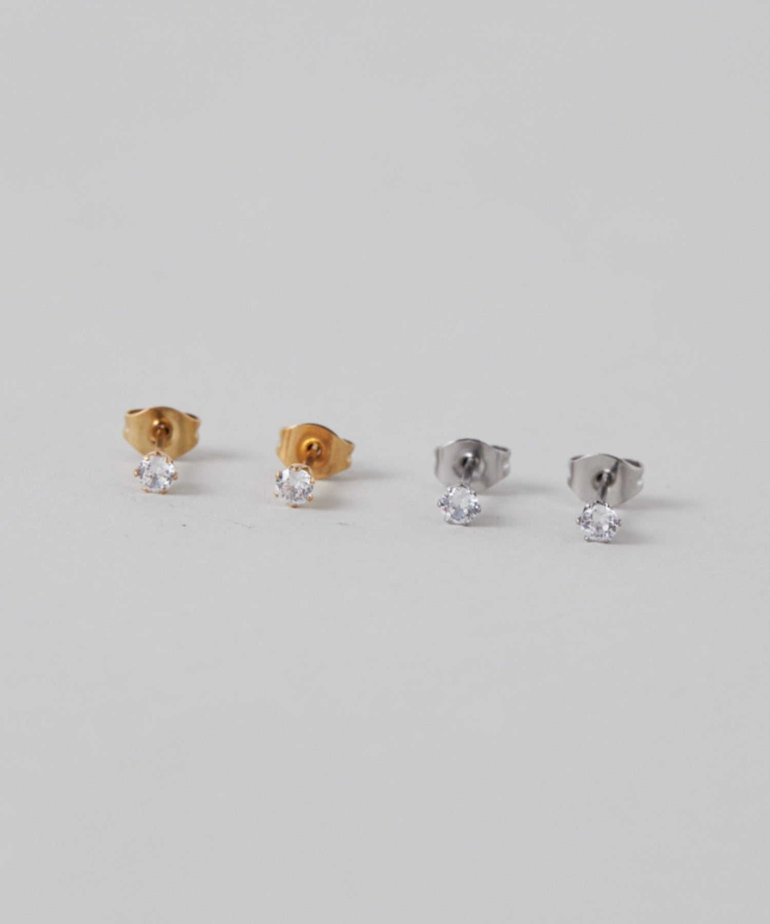 ciite' シーテ ピアス(両耳用) 【 金属アレルギー対応 】 7サイズ ビジューピアス サージカルステンレス (両耳用) シルバー