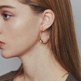 ciite' シーテ ピアス(両耳用) 【 金属アレルギー対応 】 ノットサークルピアス サージカルステンレス (両耳用) ゴールド FREE