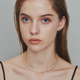 ciite' シーテ ネックレス 【 金属アレルギー対応 】 1mm スネークネックレス 2個セット サージカルステンレス 36~41cm, 39~44cm