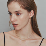 ciite' シーテ ネックレス 【 金属アレルギー対応 】 1mm スネークネックレス 2個セット サージカルステンレス 36~41cm, 39~44cm