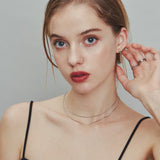 ciite' シーテ ネックレス 【 金属アレルギー対応 】 1mm スネークネックレス 2個セット サージカルステンレス 36~41cm, 39~44cm