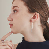 ciite' シーテ ピアス(両耳用) 【 金属アレルギー対応 】 チェーンフープピアス サージカルステンレス (両耳用) シルバー FREE