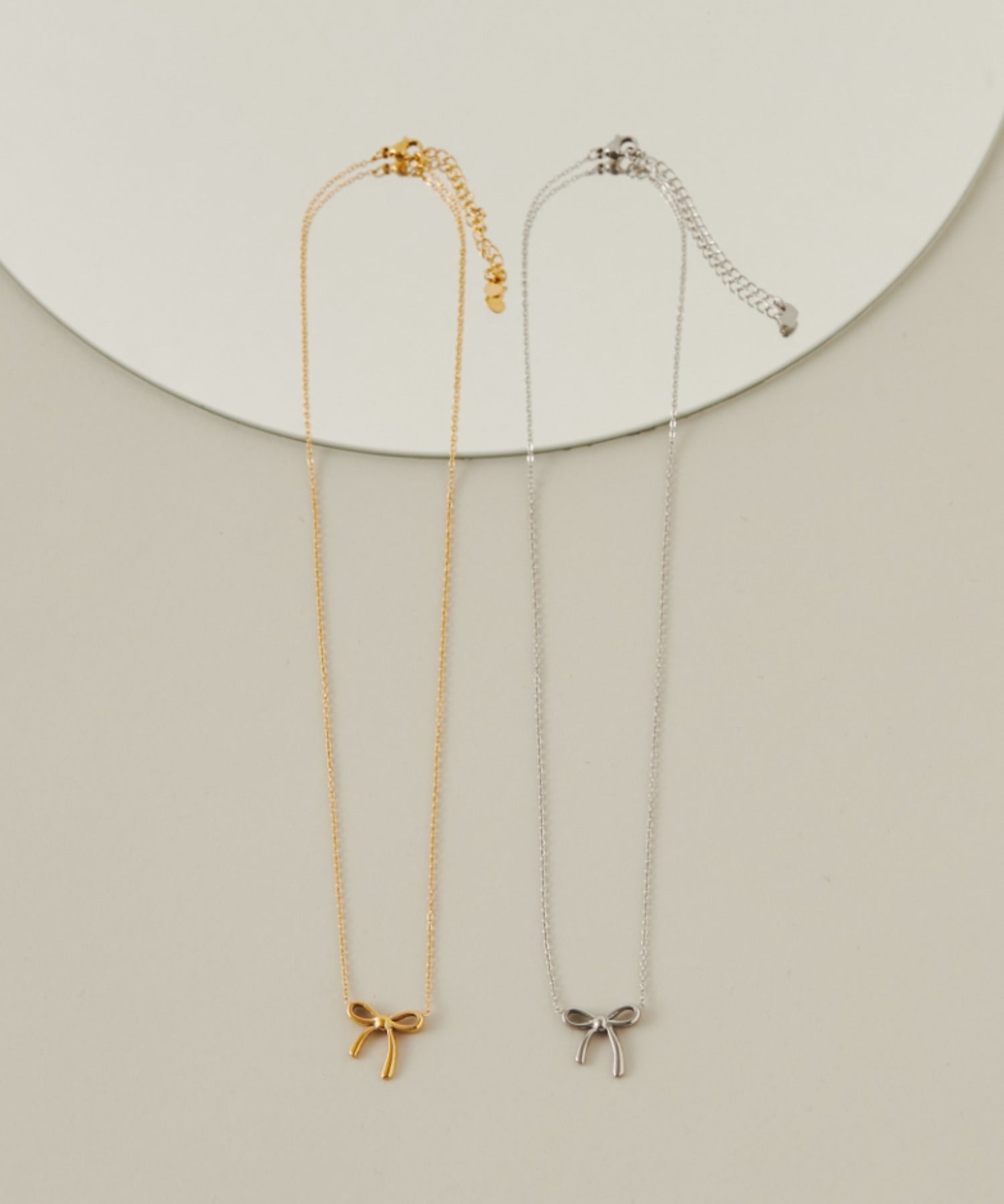 ciite' シーテ ネックレス 【 金属アレルギー対応 】 シンプルリボン ネックレス サージカルステンレス