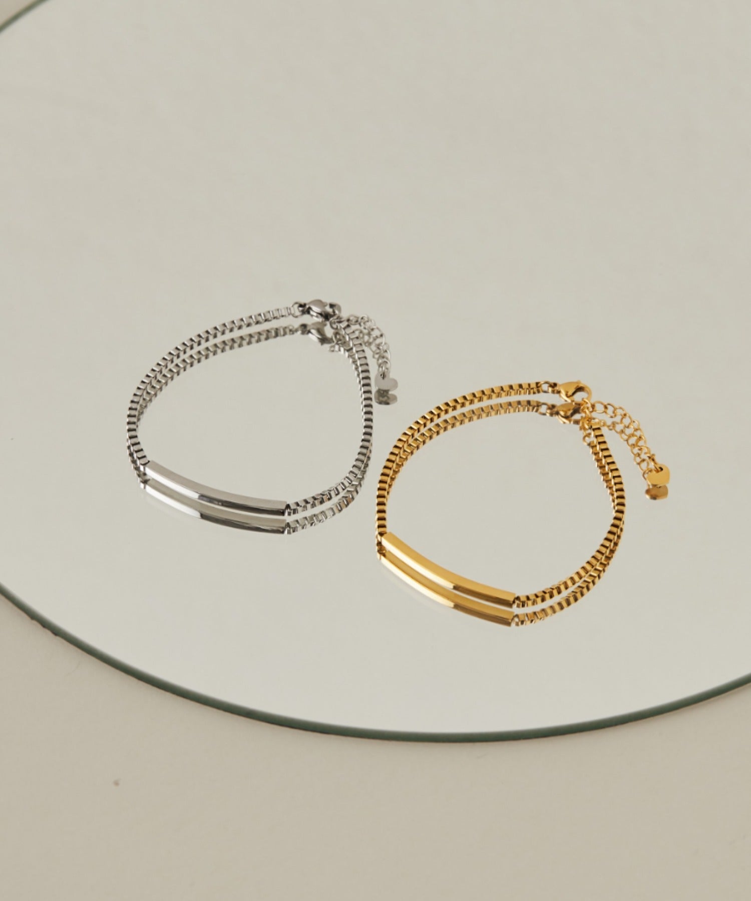 ciite' シーテ ブレスレット 【 金属アレルギー対応 】 ハート シンプルプレート ブレスレット サージカルステンレス