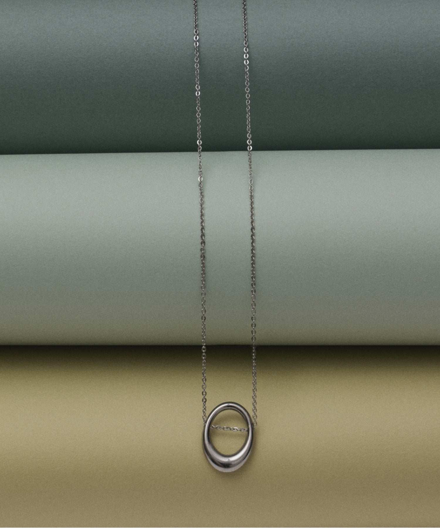 ciite' シーテ ネックレス 【 金属アレルギー対応 】 オーバルモチーフネックレス サージカルステンレス