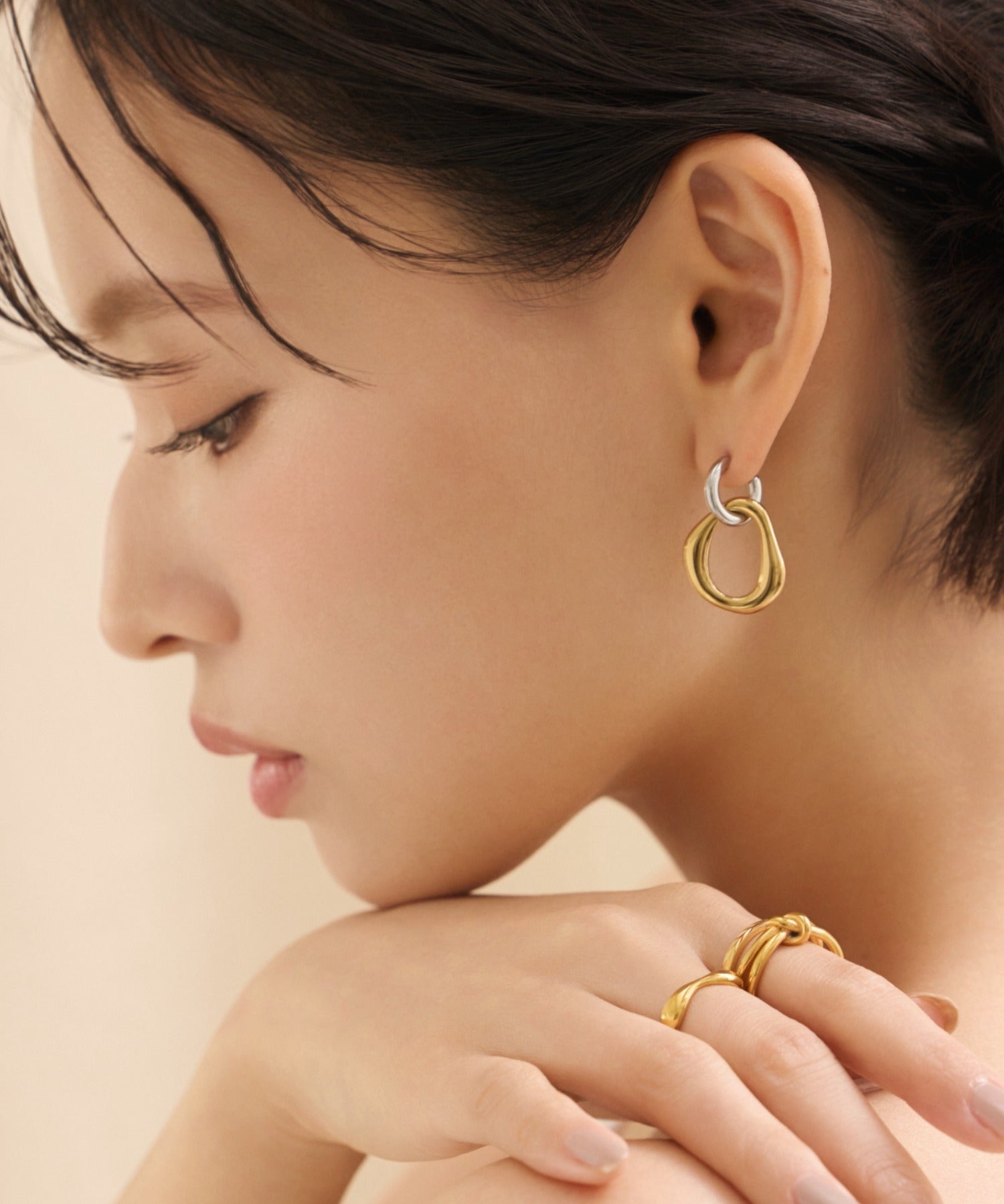 ciite' シーテ ピアス（両耳用） 【 金属アレルギー対応 】 2way バイカラーピアス サージカルステンレス (両耳用)